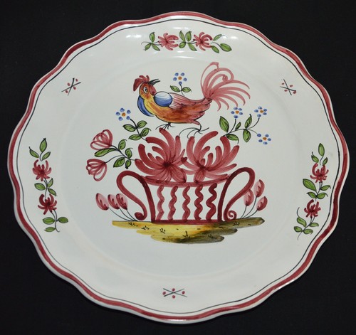 Ancienne assiette décor vieux - assiette,