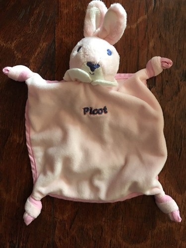 Doudou lapin rose - e, plat