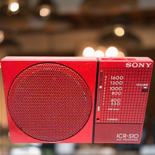 Sony ICR-S10 Vintage AM Radio Rouge Portable Japon Retro Walkman Style Testé