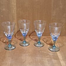Verres À Vin Art Déco, Pied Bleu, Blanc Et turquoise,Luminarc, Forme Tulipe