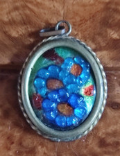 Bijou ancien enamel flowers