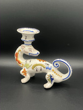 Bougeoir faïence Azay-le-Rideau salamandre décor Renaissance émaillé ancien