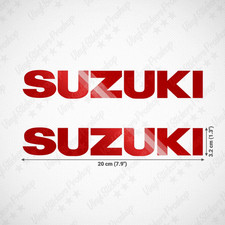 2 stickers SUZUKI 20 cm tuning ROUGE brillant autocollant logo moto réservoir