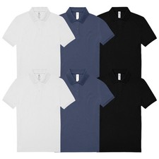 Hommes Polos Multipack Manches Courtes Été Travail 100% Coton Golf T-Shirt Neuf