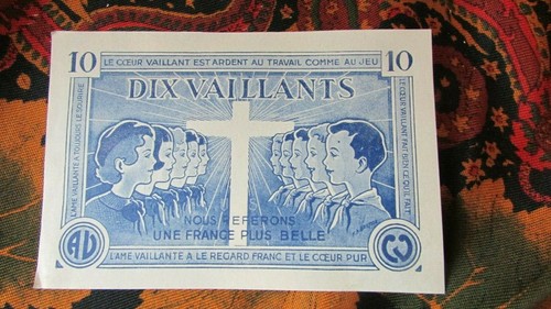 Ancien billet vaillants - billet, 10
