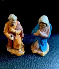 MARIE JOSEPH SANTONS DE CRECHE DE NOEL EN TERRE DE PIPE DEVINEAU - H. 6,5 CM