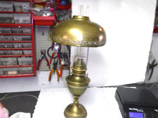 Grande Lampe pétrole parisienne cuivre jaune, debut XXème, art populaire