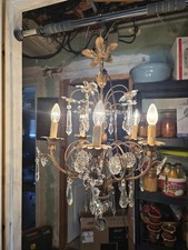 Lustre Pampilles Fleurs Année 50