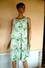 ROBE D ÉTÉ VINTAGE FLEURIE VERT BLANC DAMART NEUVE T 40/42/44 (CEREMONIE)
