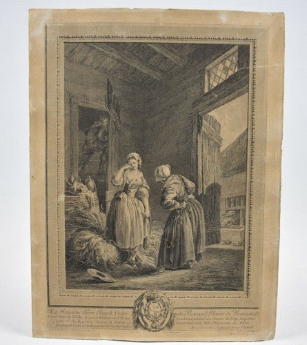 Gravure xviiième 1767 femme - xviiième,