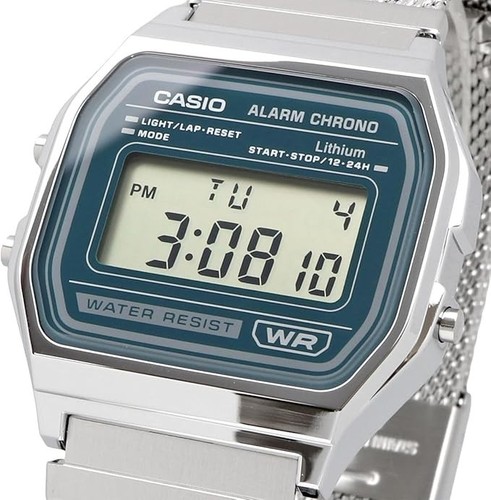 Casio a158wem green - casio, dial