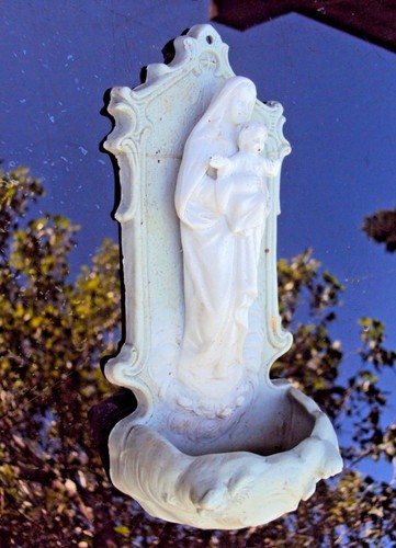 Ancien bénitier vierge - ancien,