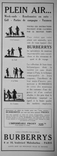 Publicité burberrys plein air - plein,