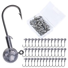 50pcs Tête plombée Ronde hameçons pour tête plombée en Plomb pour leurre Soup...