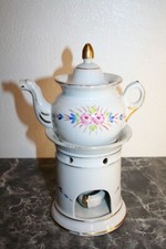 ancienne veilleuse, théière, tisanière en porcelaine de paris (2)
