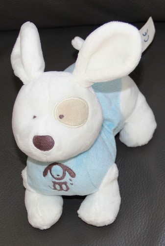Doudou chien bleu - chien, blanc