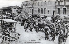 CPA 51 CONFLANS EIN TRANSPORT VERWUNDETER (GROSSE ANIMATION