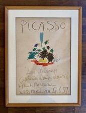 affiche  originale Picasso exposition  1959 galerie louise Leiris les Minines