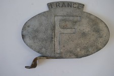 ancienne plaque voiture insigne F quillery France logo aluminium - 1 automobile