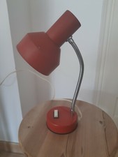 Ancienne Lampe bureau vintage articulée métal rouge 70's 
