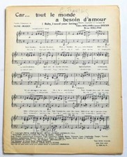 Partition sheet music CLAUDE FRANCOIS : Car... Tout le Monde * Holland Dozier 