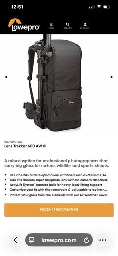 Lowepro lens trekker 600 - lens,