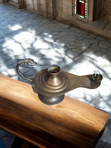 Lampe huile ancienne en - , à