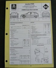 Fiche technique automobile CITROEN ZX moteur D et TD