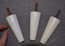 3 anciens pieds fuseau compas de meuble coniques (120mm)