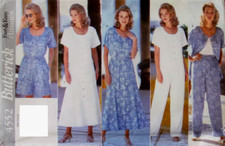 ??✂4552 PATRON BUTTERICK PANTALON JUPE BERMUDA BLOUSE LONGUE COURTE XS AU M