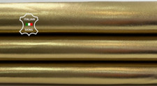 Métallique Doré Enduit Italien Cuir D'Agneau Mouton 5 + Sqf 0.9mm #C4014