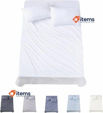 Todocama 4-Piece Lit Drap Set Ajusté Haut 2 Housse D'Oreiller 90x190/200cm