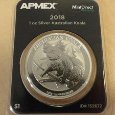 Australia 1$ Koala 2018 silver 99.9% 1 oz silver coin (in APMEX MintDirect)
