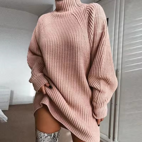 Robe pull oversize femme col