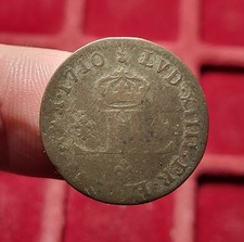 #111-3 ~ LOUIS XIV - XXX 30 deniers aux 2 L couronnées 1710 AA Metz