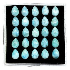 25 Pcs Pierre Larimar Naturelle 10x7mm Cabochon Poire Gemmes En Gros