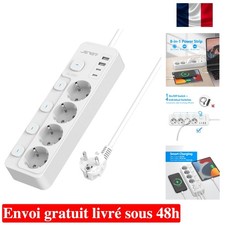 Multiprise 4 Prises et 4 Ports