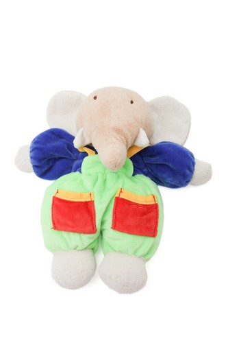 Peluche doudou elephant vert - peluche,
