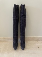 Bottes Cuissardes Sergio Rossi T 36,5 Italienne Daim Gris