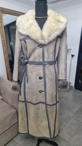 Manteau peau lainée - peau,