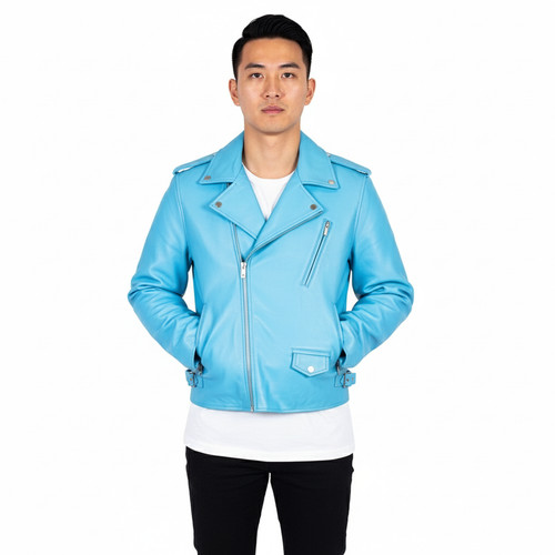 Veste agneau turquoise - d'agneau,