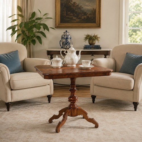 Table basse ancienne - basse, noyer
