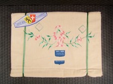 ancien drap plat brodé toile des Flandres dimension 220 x 300