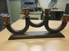 ancien bougeoir de table en bois sculpté Style FORET NOIRE 4 bougies