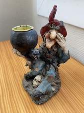 Figurine sorcière bougeoir en résine 