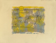 Maurice Elie SARTHOU  Lithographie originale signée 25x33 cm Petit étang 1960