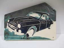 RENAULT FREGATE Plaque Céramique Emaillée Vernie Signée HANNECART