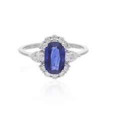 2.70CT Ovale Bleu Saphir Si /