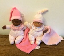 LOT DE 2 POUPEES DOUDOU COROLLE MOUCHOIR 15 CM POUPEE EXCELLENT ETAT N1