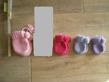 moufle gant bébé baigneur layette tricotée laine Phildar, prix la paire au choix